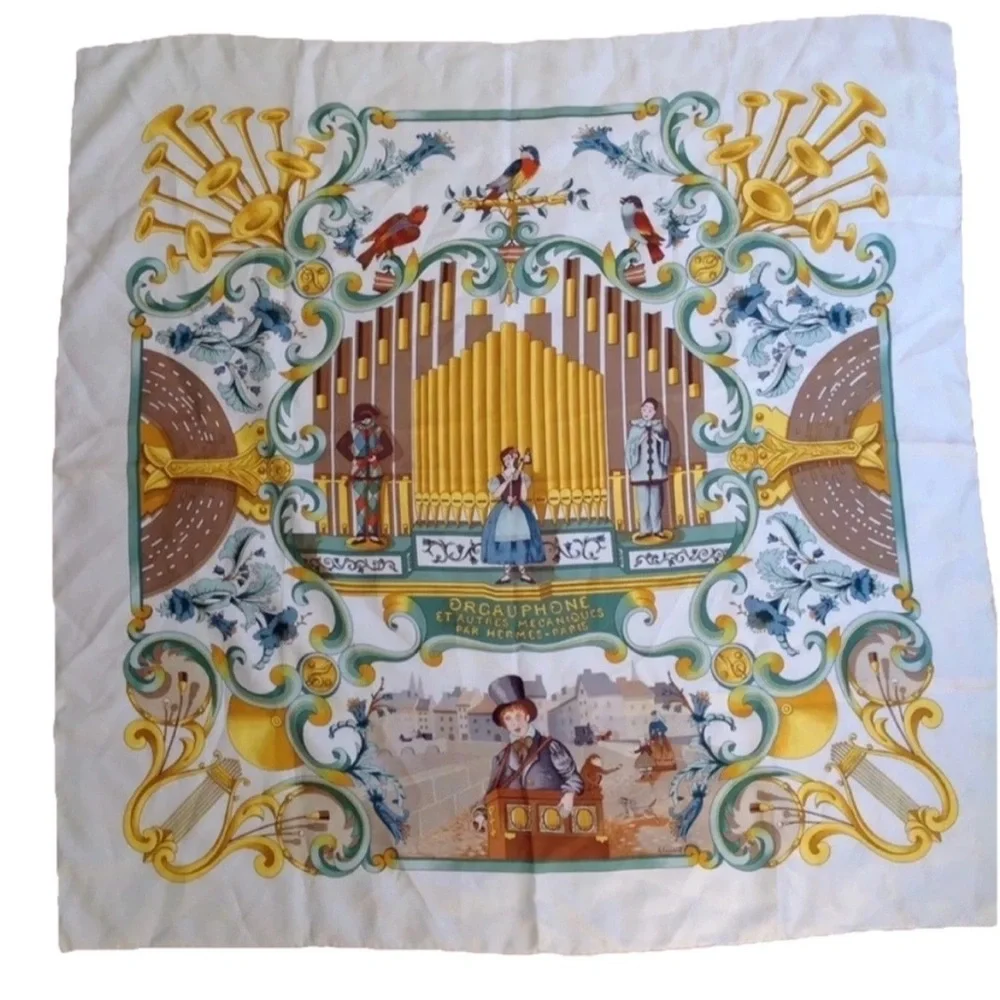 Hermès Scarf Orgauphone et Autres Mecaniques Silk